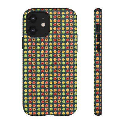 Floral Dot Tough Phone Case — Retro Pattern Protective Phone Cover