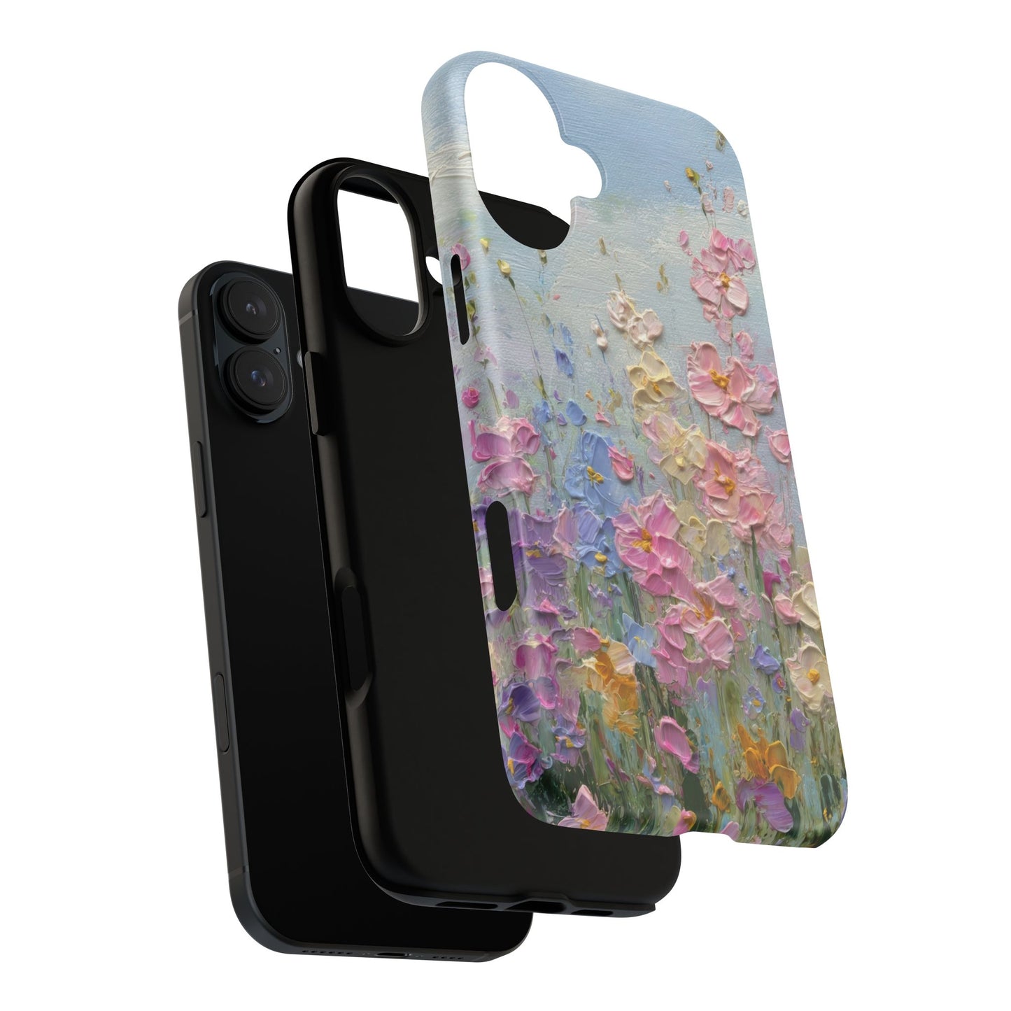 Coque de téléphone Floral Garden — Coque magnétique renforcée à fleurs texturées pastel