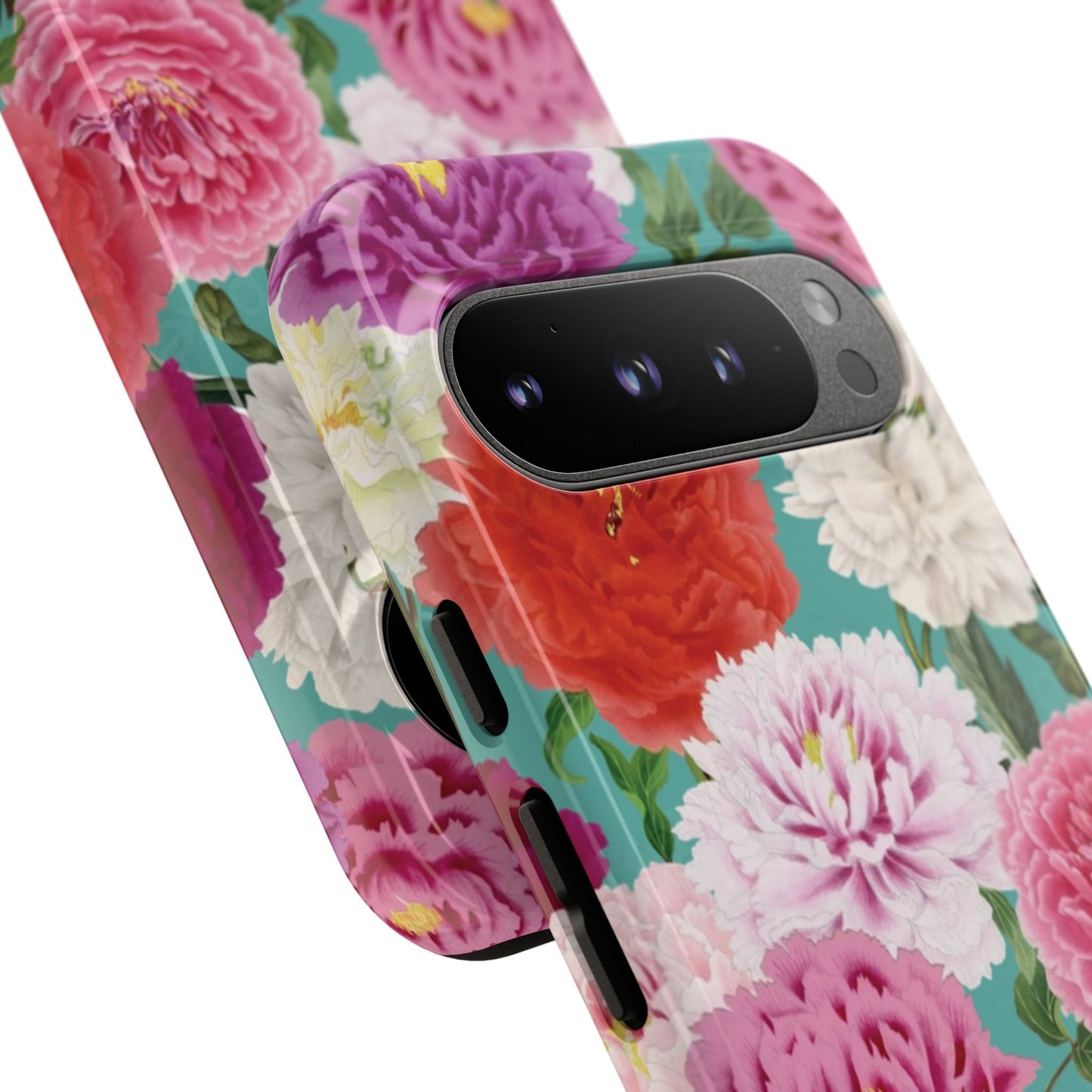 Coque de téléphone renforcée Floral Peony — Housse botanique protectrice pour iPhone