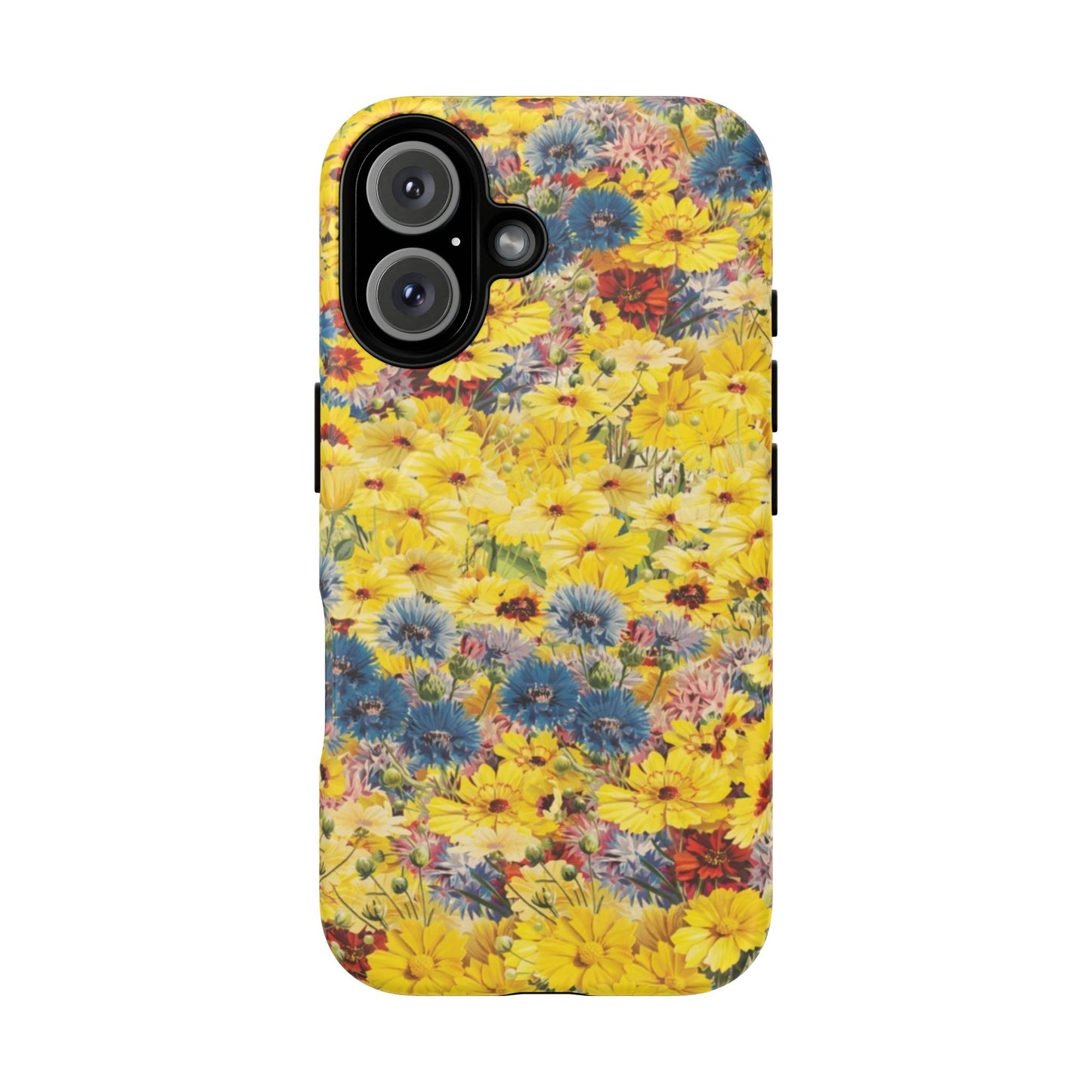 Coque de téléphone magnétique renforcée Floral Yellow Wildflower — Housse magnétique durable à fixation Snap