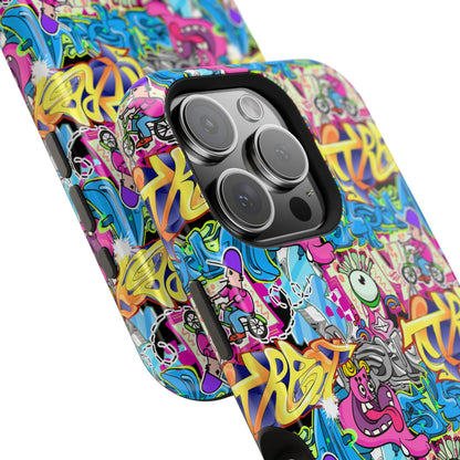 Coque de téléphone magnétique Graffiti Collage — Housse protectrice résistante aux chocs