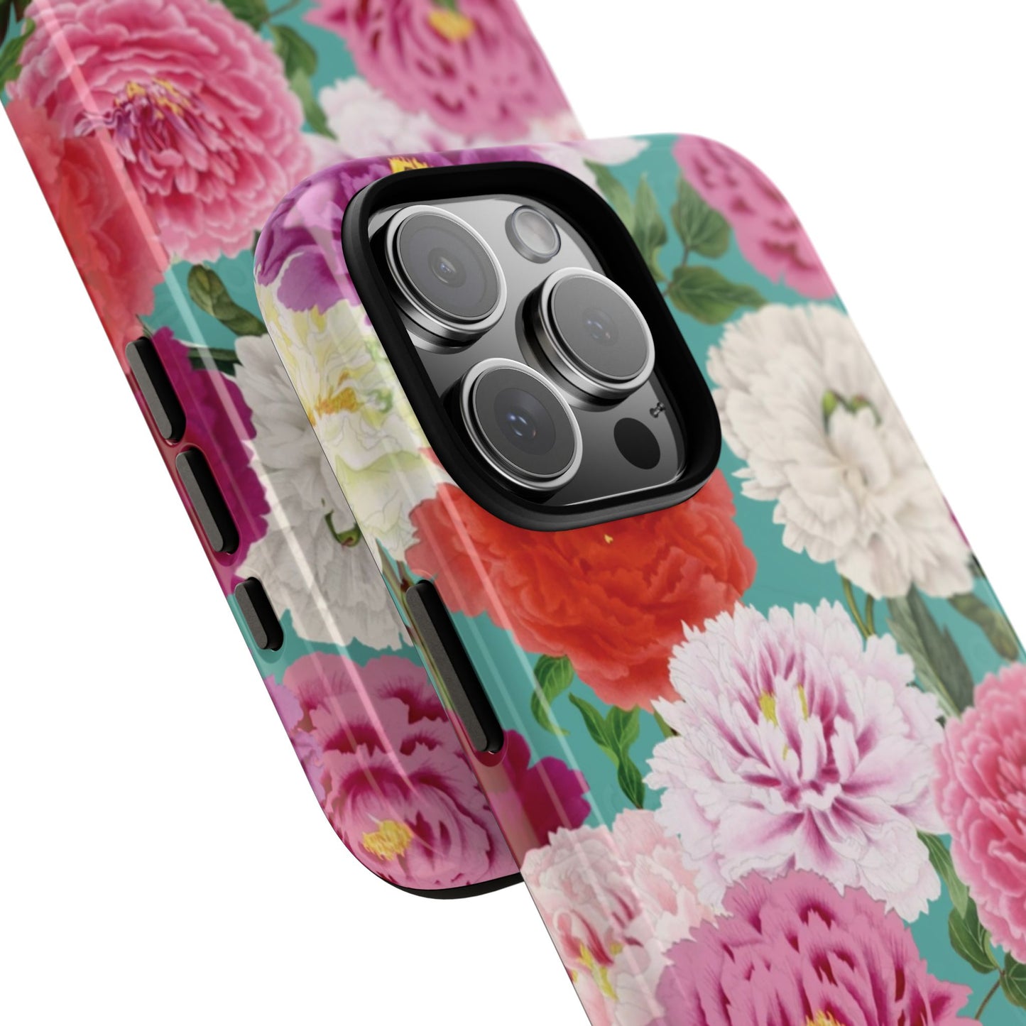 Coque de téléphone renforcée Floral Peony — Housse botanique protectrice pour iPhone