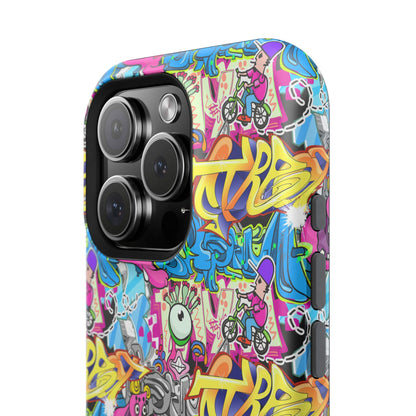 Coque de téléphone magnétique Graffiti Collage — Housse protectrice résistante aux chocs