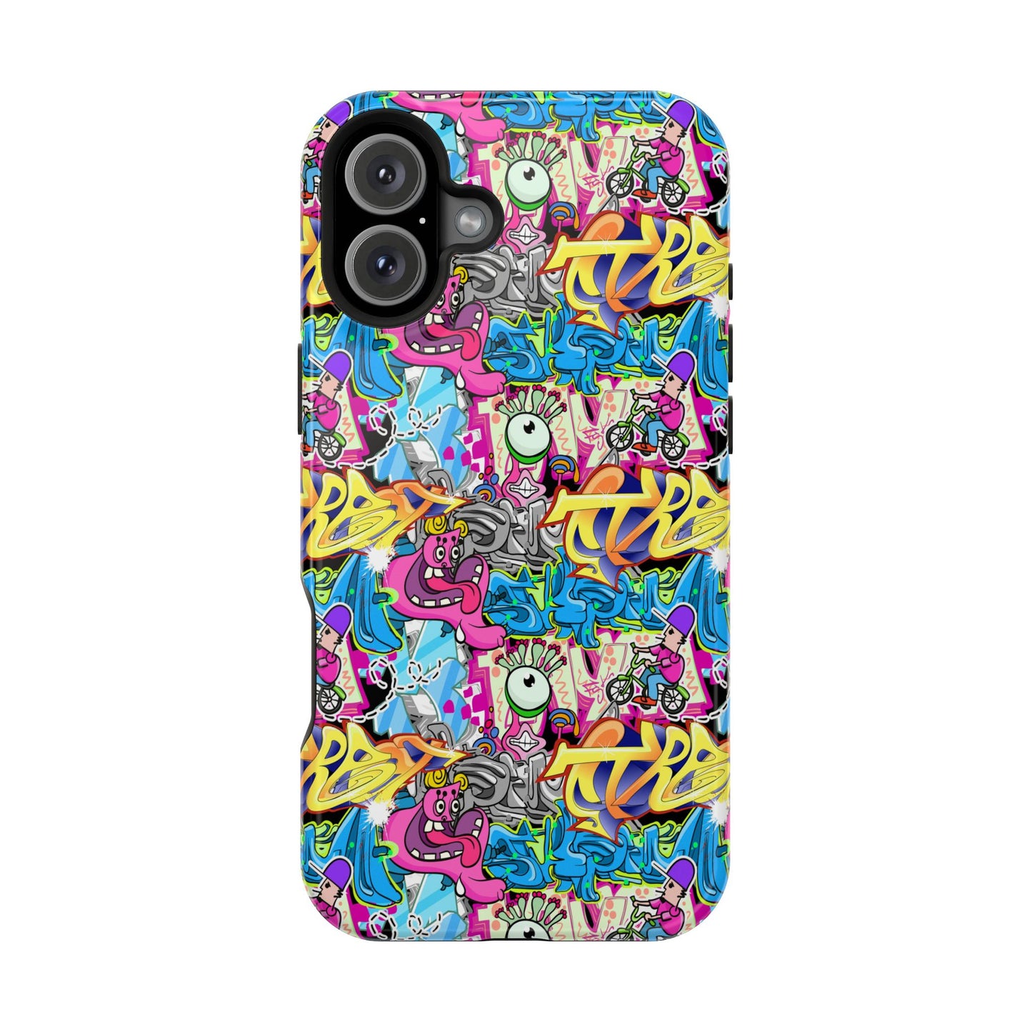 Coque de téléphone magnétique Graffiti Collage — Housse protectrice résistante aux chocs