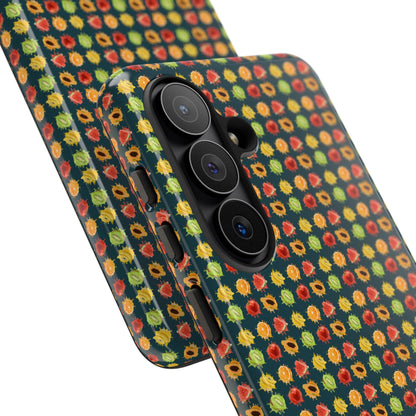 Floral Dot Tough Phone Case — Retro Pattern Protective Phone Cover