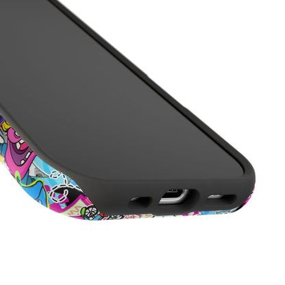 Coque de téléphone magnétique Graffiti Collage — Housse protectrice résistante aux chocs