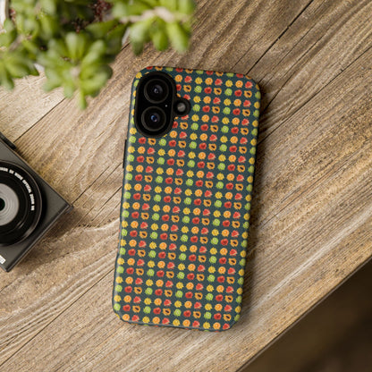 Floral Dot Tough Phone Case — Retro Pattern Protective Phone Cover