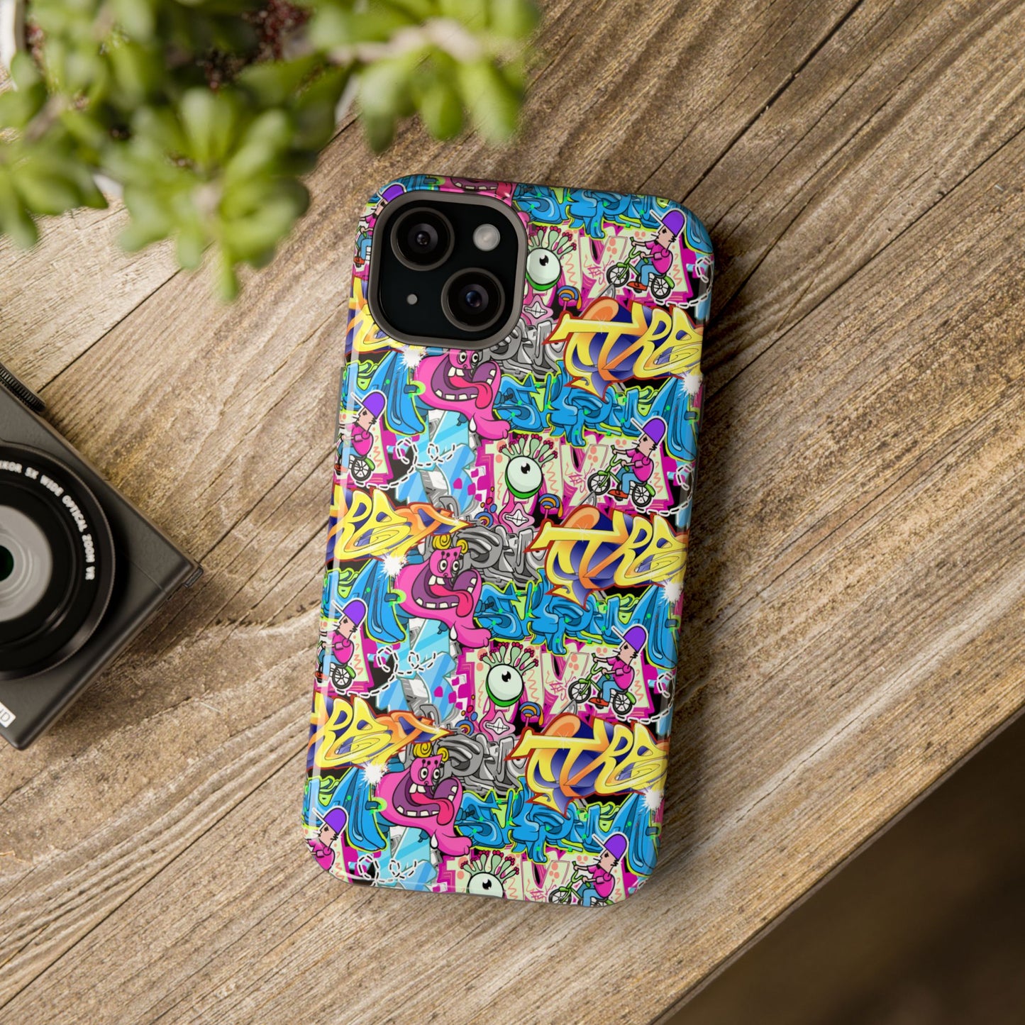 Coque de téléphone magnétique Graffiti Collage — Housse protectrice résistante aux chocs