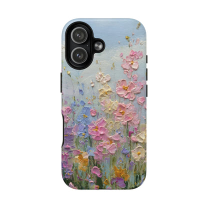 Coque de téléphone Floral Garden — Coque magnétique renforcée à fleurs texturées pastel