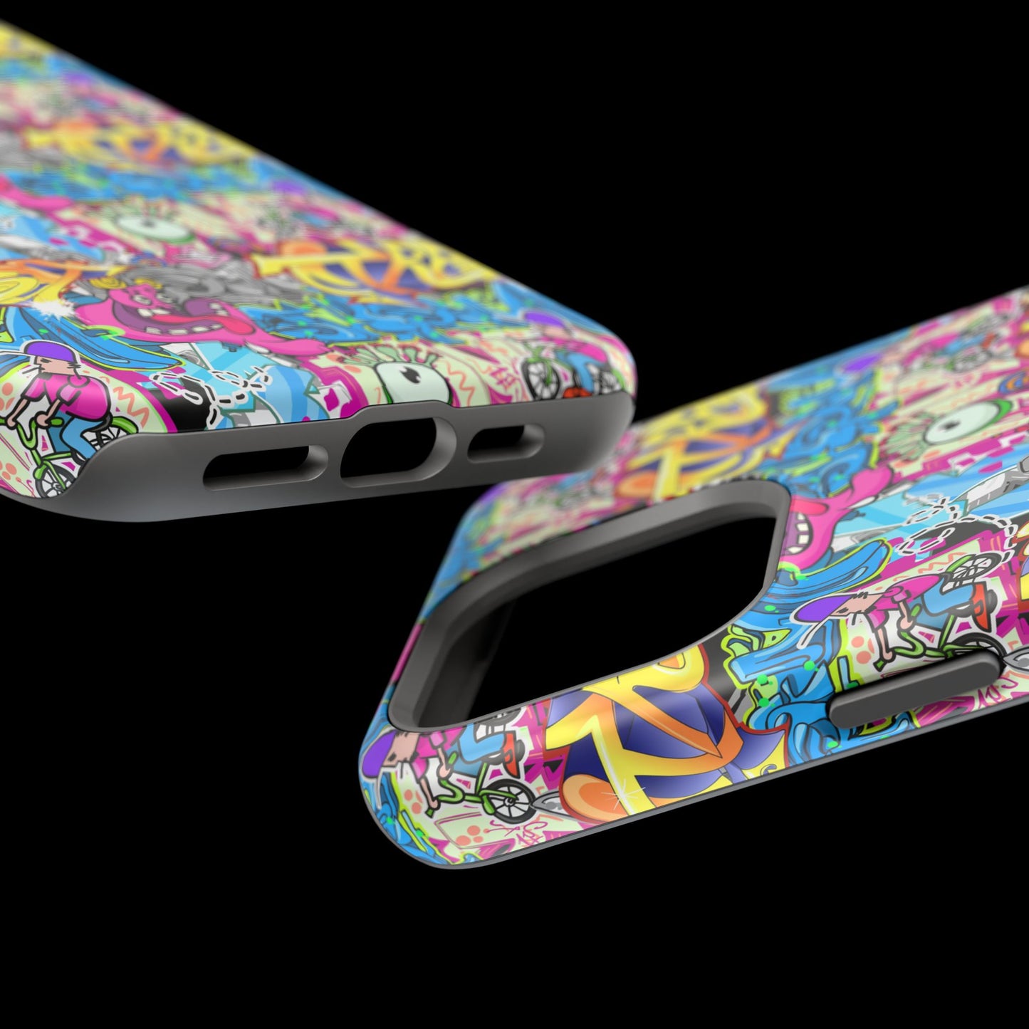 Coque de téléphone magnétique Graffiti Collage — Housse protectrice résistante aux chocs