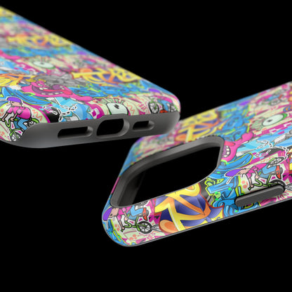 Coque de téléphone magnétique Graffiti Collage — Housse protectrice résistante aux chocs