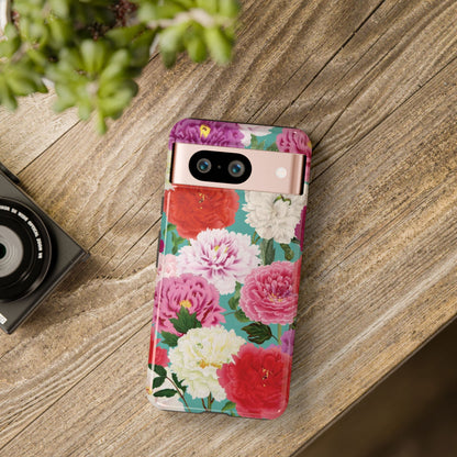 Coque de téléphone renforcée Floral Peony — Housse botanique protectrice pour iPhone