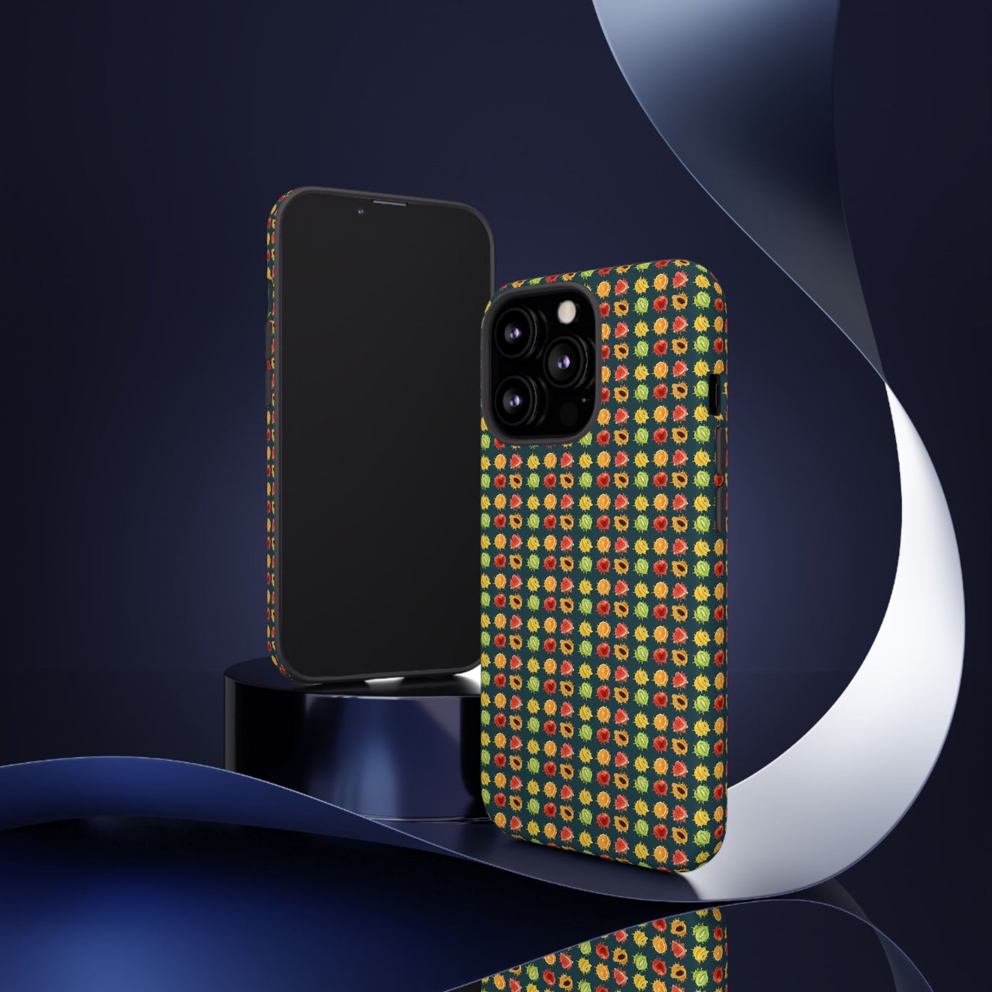 Floral Dot Tough Phone Case — Retro Pattern Protective Phone Cover
