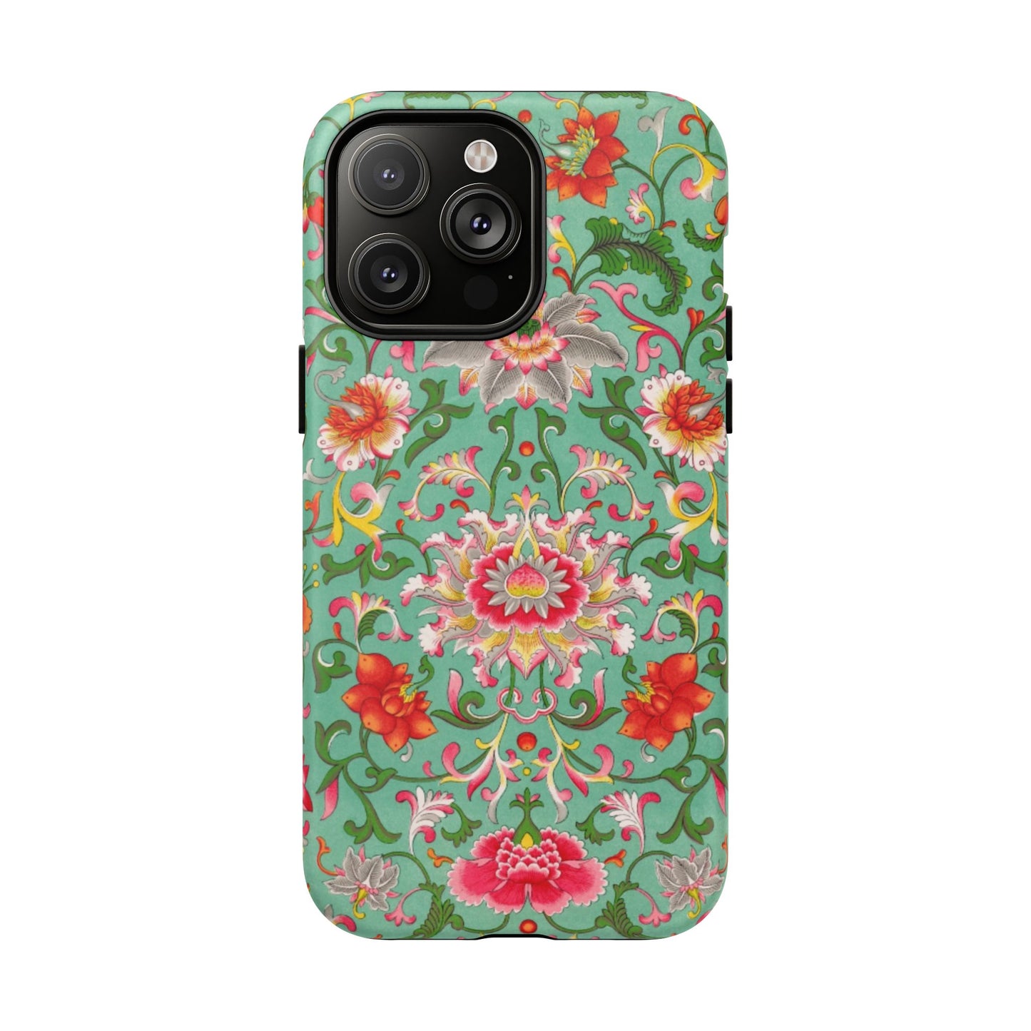 Coque de téléphone magnétique renforcée à motif floral vintage