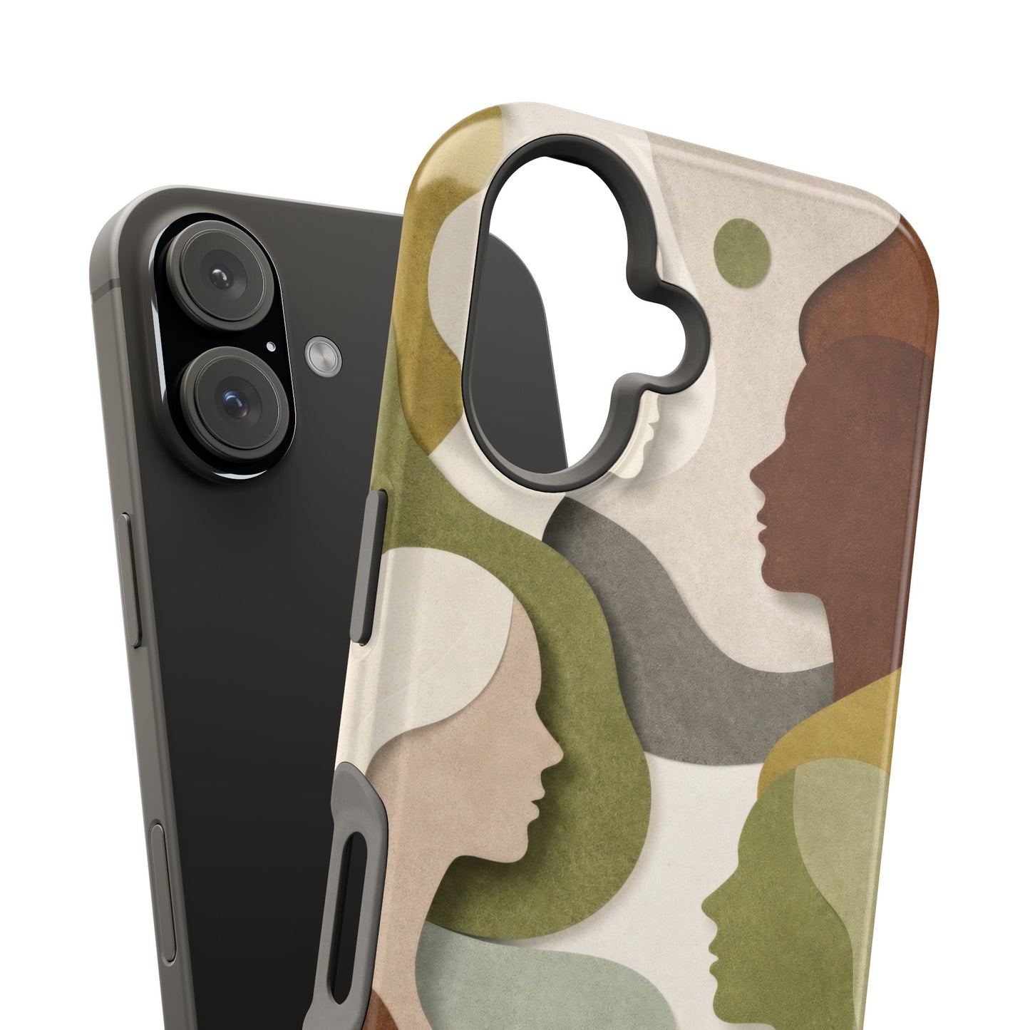 Coque de téléphone — Silhouettes multiculturelles abstraites magnétique et résistante aux chocs