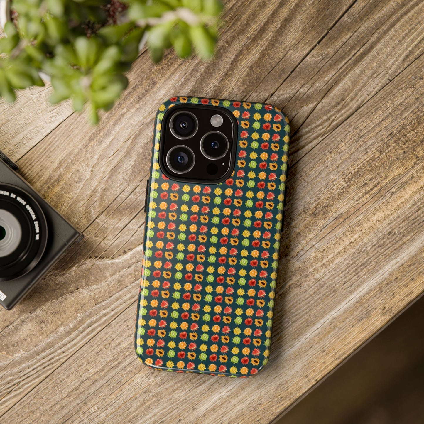 Floral Dot Tough Phone Case — Retro Pattern Protective Phone Cover