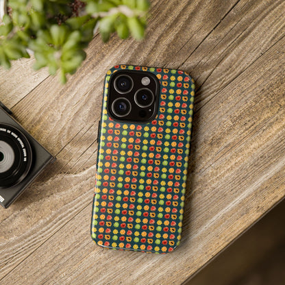 Floral Dot Tough Phone Case — Retro Pattern Protective Phone Cover