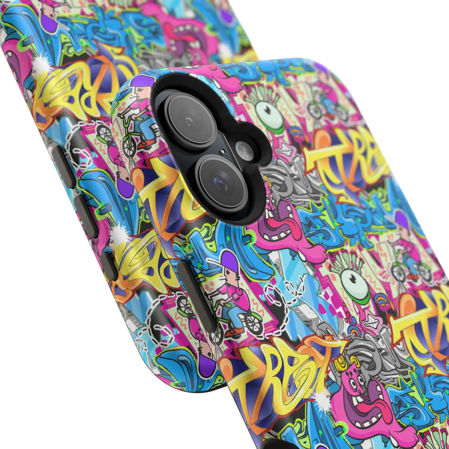 Coque de téléphone magnétique Graffiti Collage — Housse protectrice résistante aux chocs