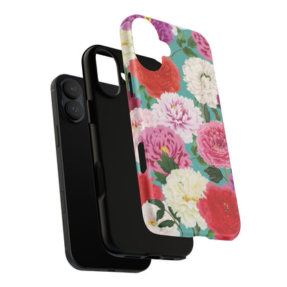 Coque de téléphone renforcée Floral Peony — Housse botanique protectrice pour iPhone