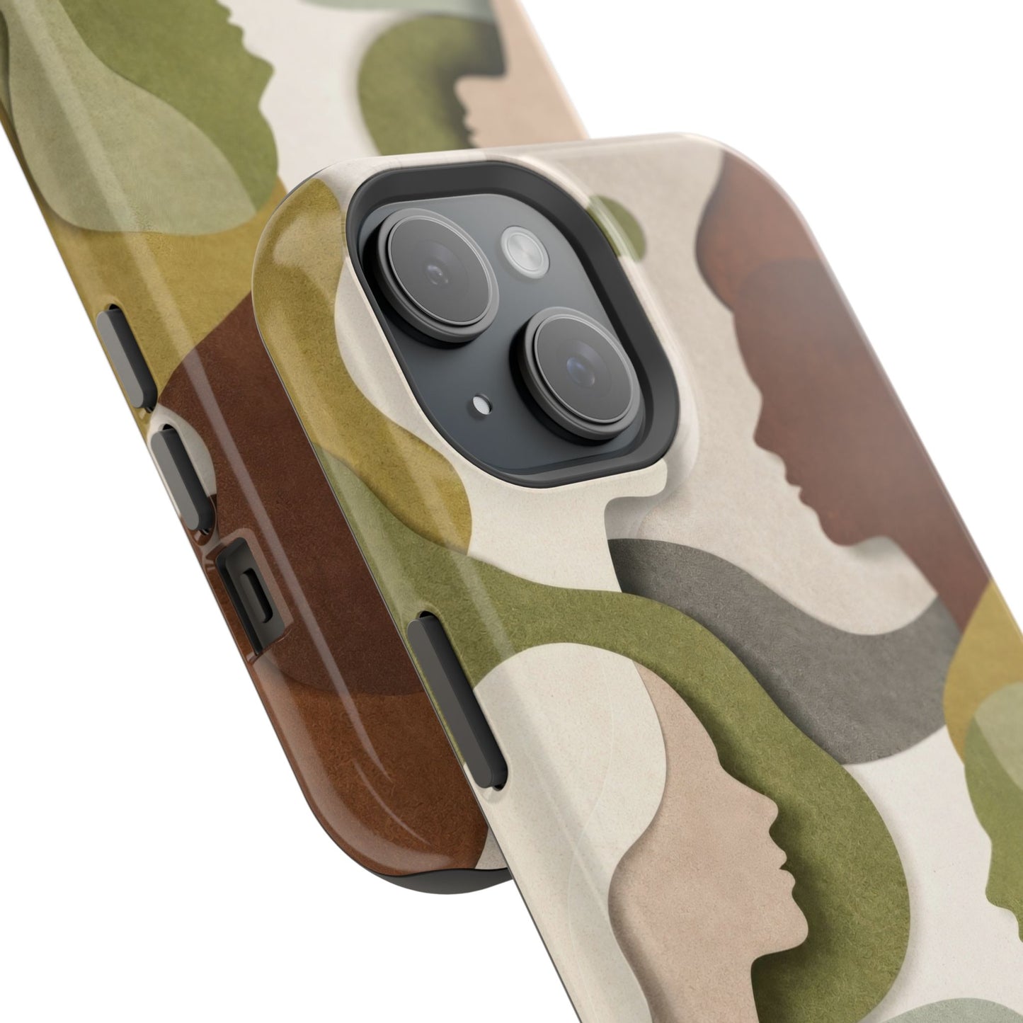 Coque de téléphone — Silhouettes multiculturelles abstraites magnétique et résistante aux chocs