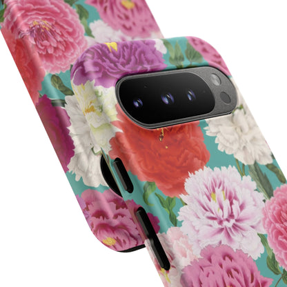 Coque de téléphone renforcée Floral Peony — Housse botanique protectrice pour iPhone