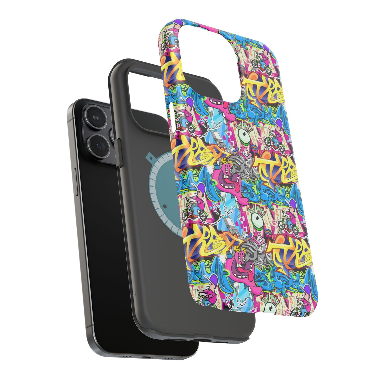 Coque de téléphone magnétique Graffiti Collage — Housse protectrice résistante aux chocs