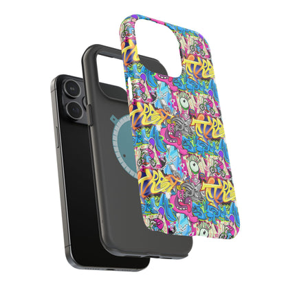 Coque de téléphone magnétique Graffiti Collage — Housse protectrice résistante aux chocs