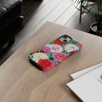Coque de téléphone renforcée Floral Peony — Housse botanique protectrice pour iPhone