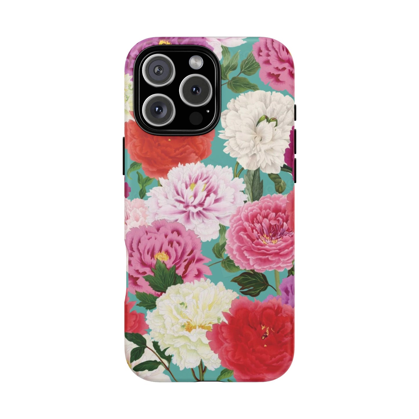 Coque de téléphone renforcée Floral Peony — Housse botanique protectrice pour iPhone
