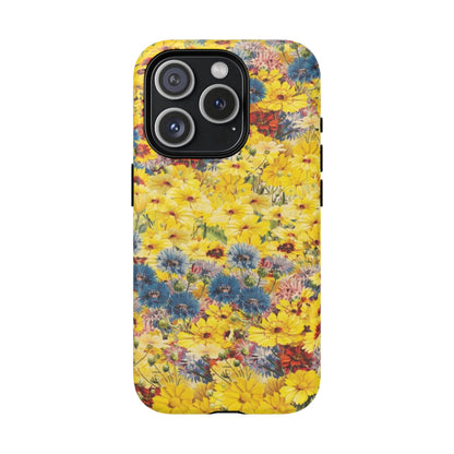 Coque de téléphone magnétique renforcée Floral Yellow Wildflower — Housse magnétique durable à fixation Snap