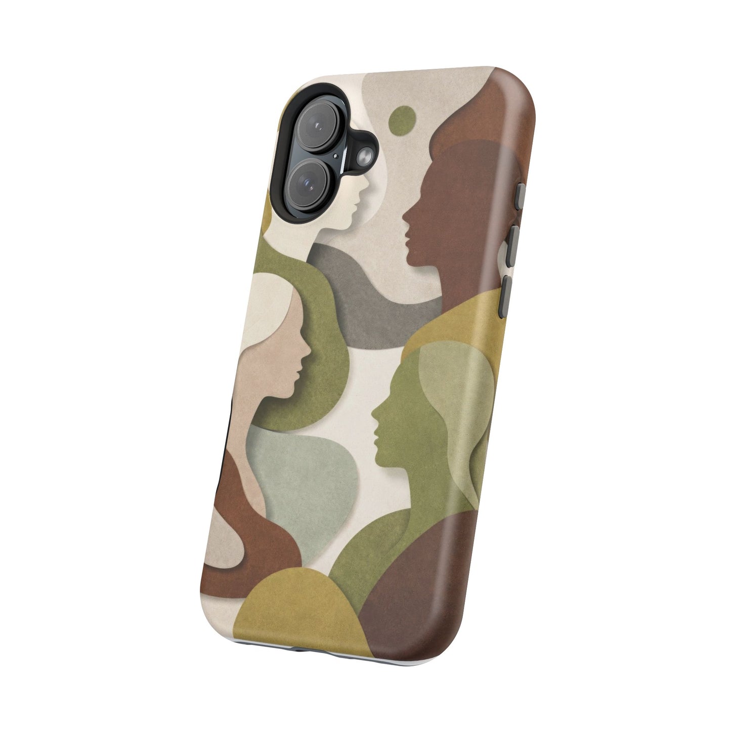 Coque de téléphone — Silhouettes multiculturelles abstraites magnétique et résistante aux chocs