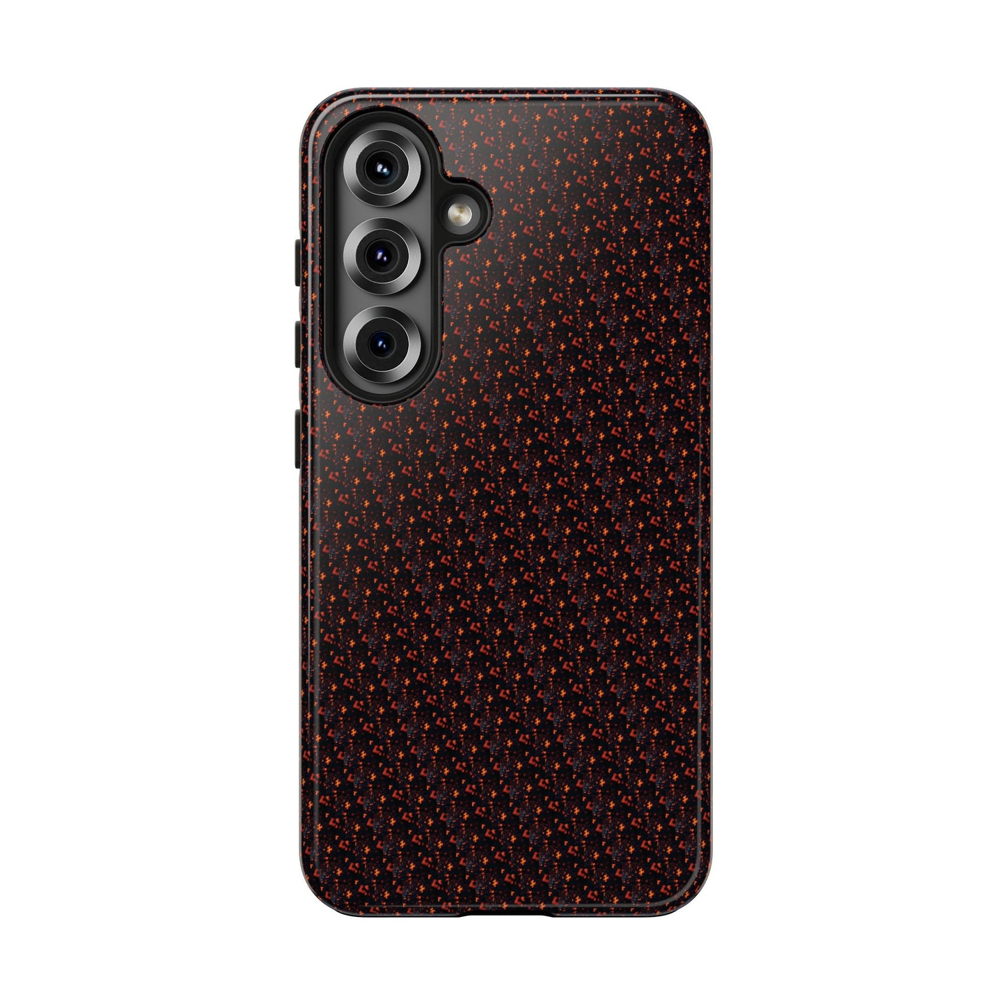 Coque de téléphone renforcée – Housse de protection robuste noire avec éclats rouges