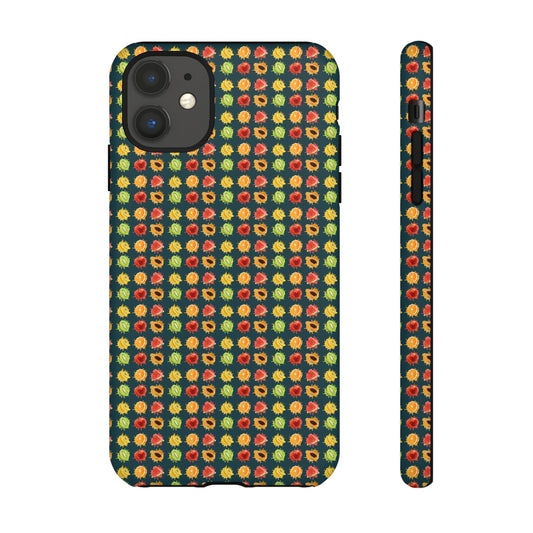 Floral Dot Tough Phone Case — Retro Pattern Protective Phone Cover