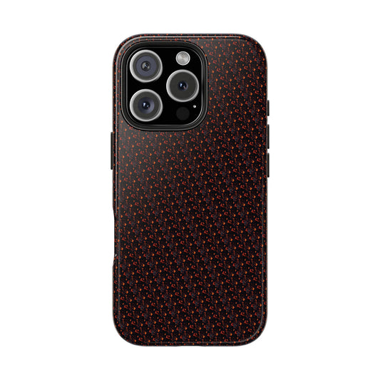Tough Phone Case – Black with Red Speckle Rugged Protective Cover