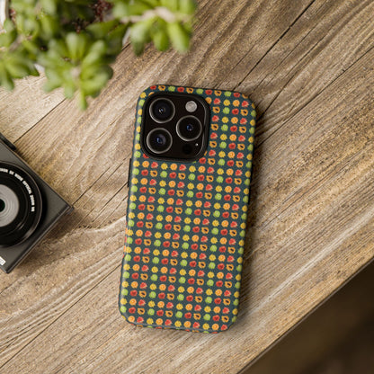 Floral Dot Tough Phone Case — Retro Pattern Protective Phone Cover