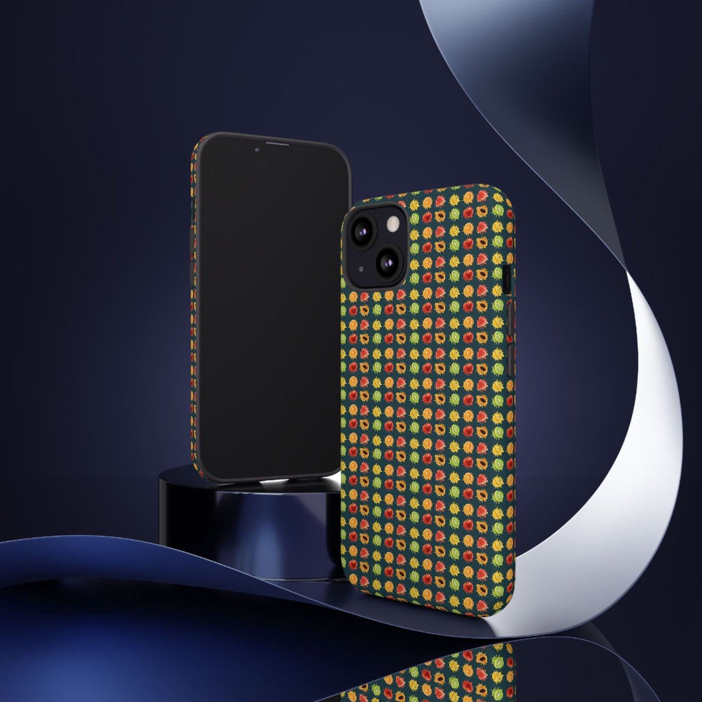 Floral Dot Tough Phone Case — Retro Pattern Protective Phone Cover