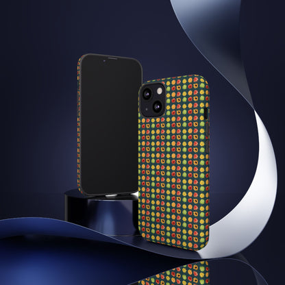 Floral Dot Tough Phone Case — Retro Pattern Protective Phone Cover