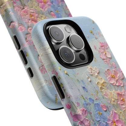 Coque de téléphone Floral Garden — Coque magnétique renforcée à fleurs texturées pastel