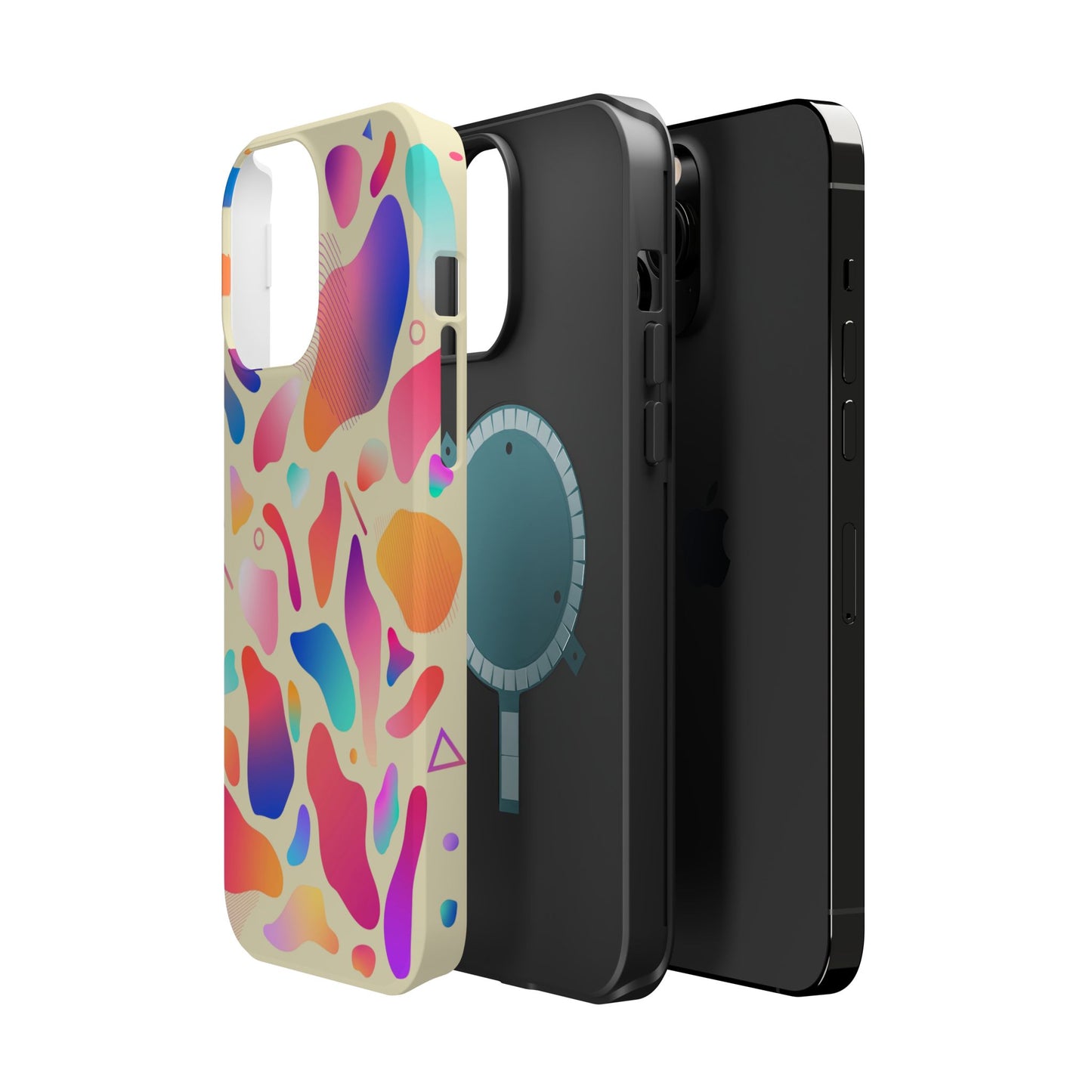 Coque de téléphone antichoc MagSafe — Motif abstrait coloré