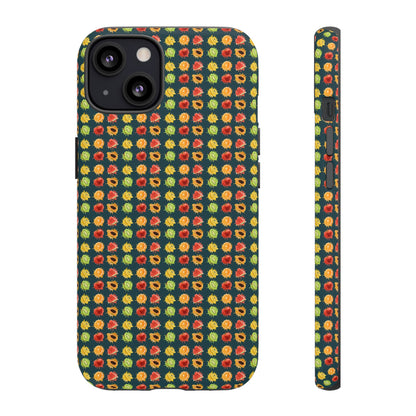 Floral Dot Tough Phone Case — Retro Pattern Protective Phone Cover