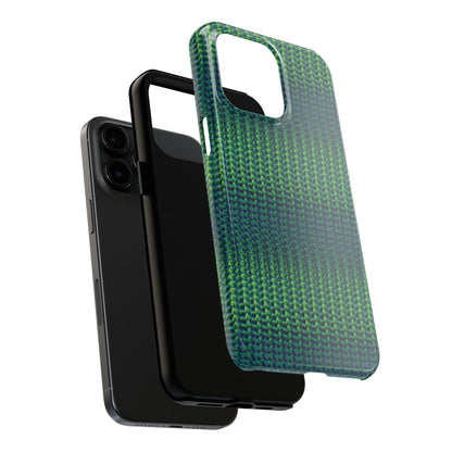 Green Woven Texture Tough Phone Case — Durable Protective Phone Cover