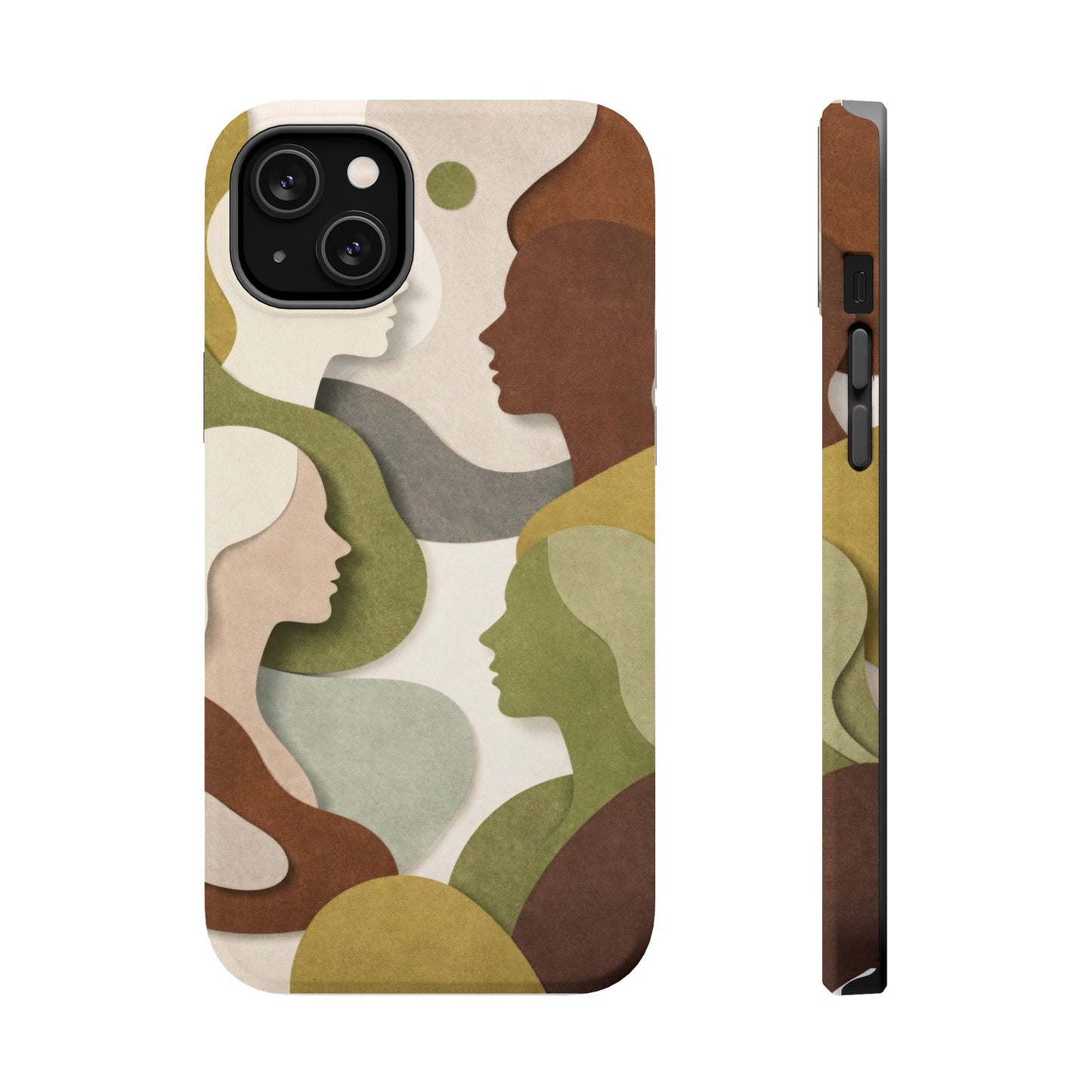 Coque de téléphone — Silhouettes multiculturelles abstraites magnétique et résistante aux chocs