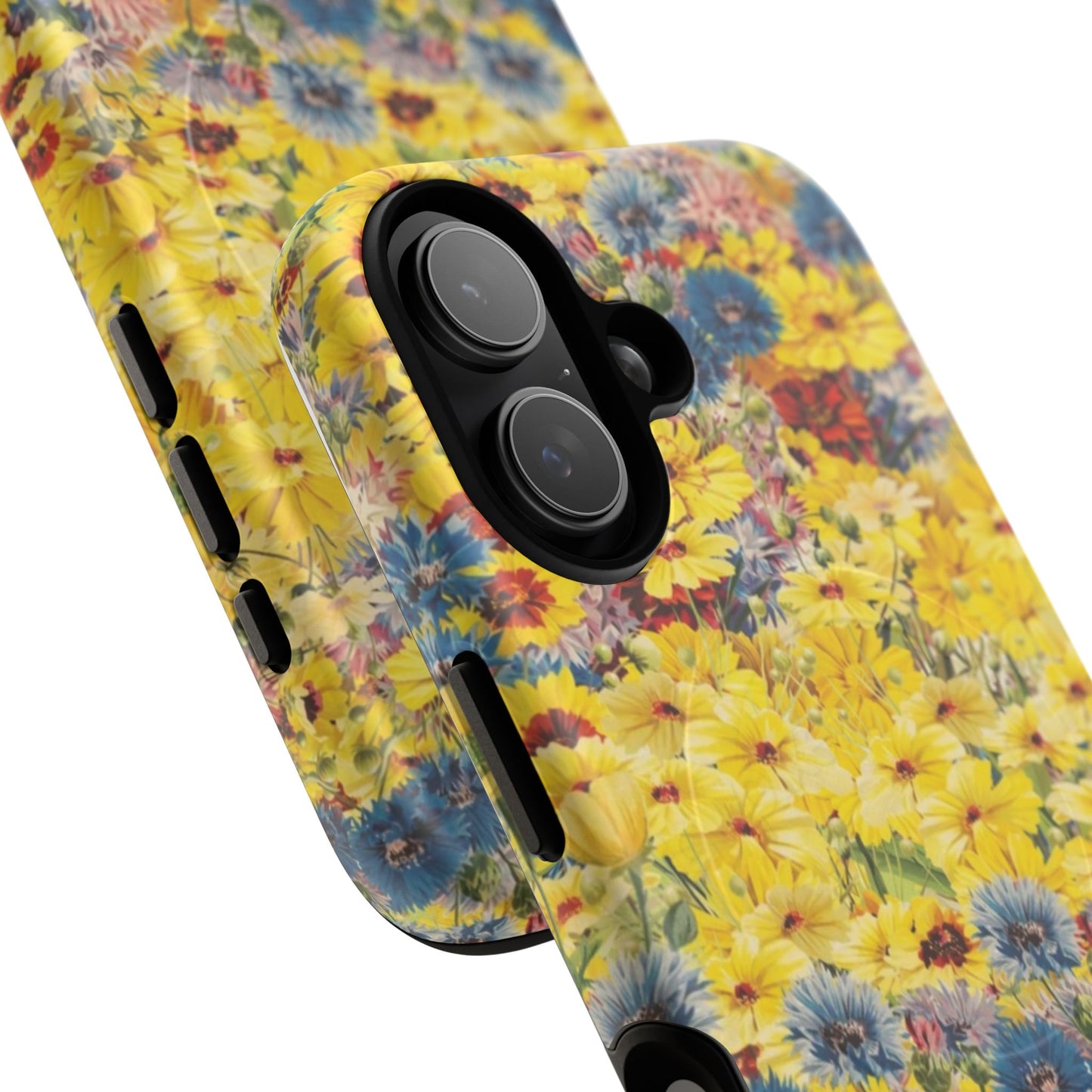 Coque de téléphone magnétique renforcée Floral Yellow Wildflower — Housse magnétique durable à fixation Snap