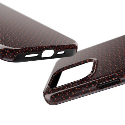 Coque de téléphone renforcée – Housse de protection robuste noire avec éclats rouges