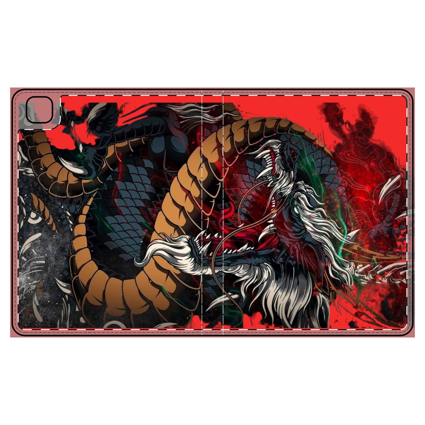 Étui folio pour tablette Dragon Art — Housse protectrice dragon mythique rouge
