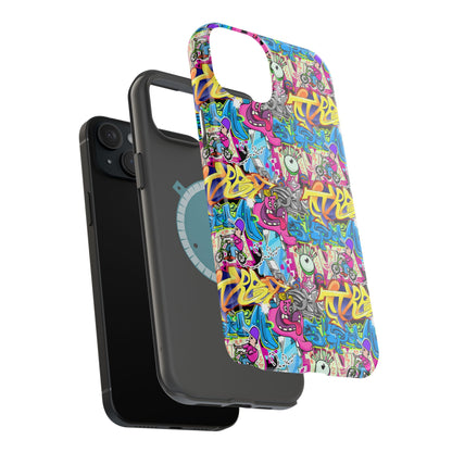 Coque de téléphone magnétique Graffiti Collage — Housse protectrice résistante aux chocs