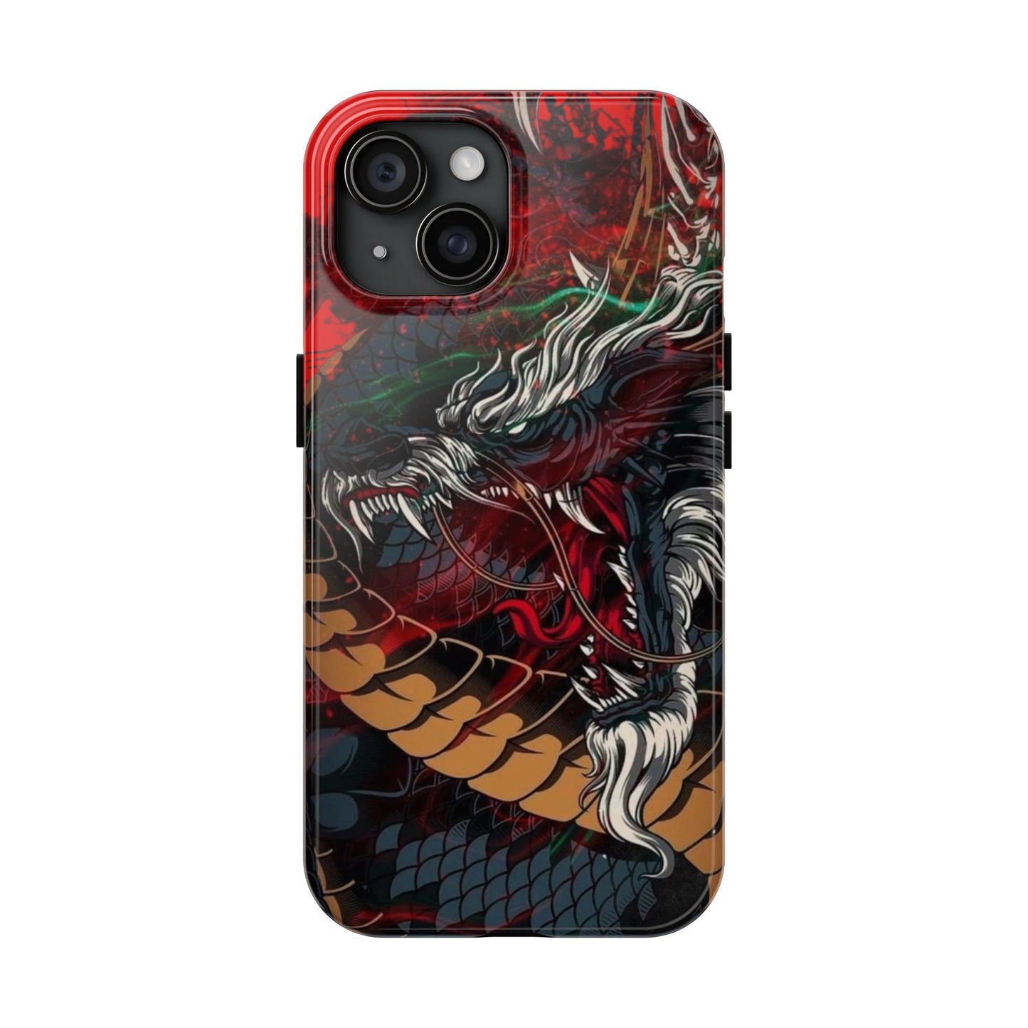 Coque de téléphone renforcée Dragon Rage — Housse protectrice iPhone style tatouage