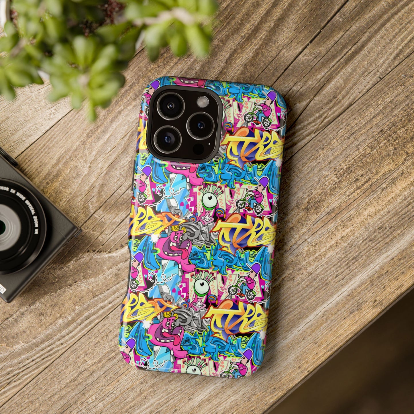 Coque de téléphone magnétique Graffiti Collage — Housse protectrice résistante aux chocs
