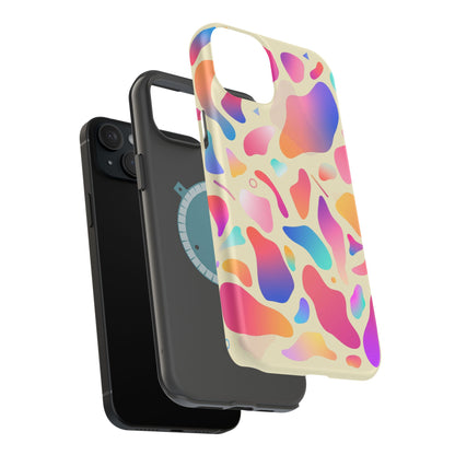 Coque de téléphone antichoc MagSafe — Motif abstrait coloré