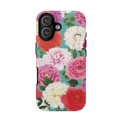 Coque de téléphone renforcée Floral Peony — Housse botanique protectrice pour iPhone